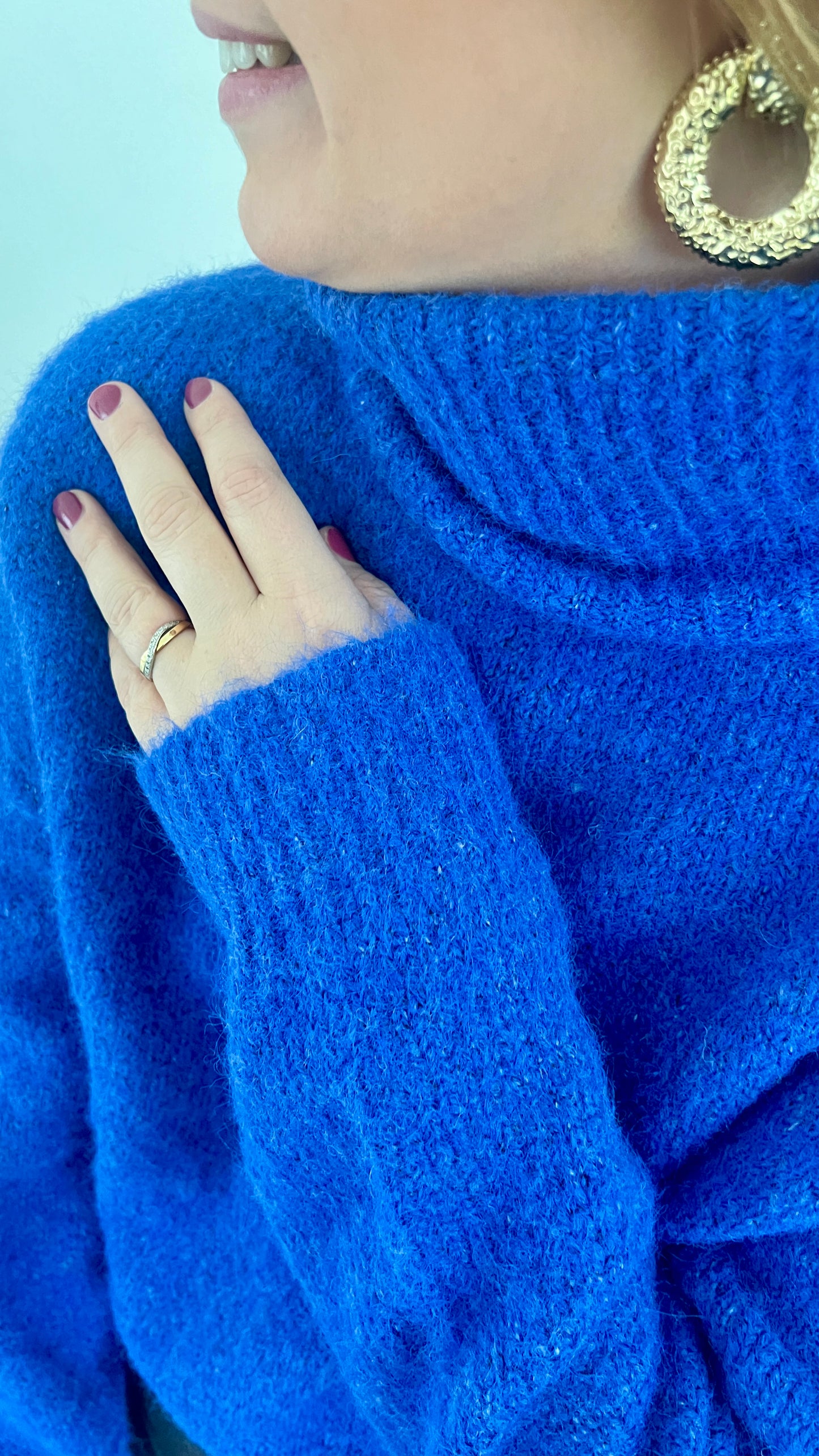 Pull col roulé bleu - Santo